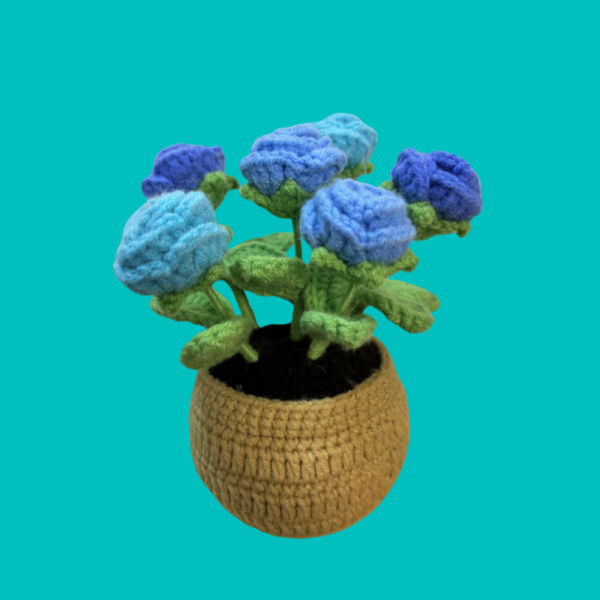 crochet pot rose