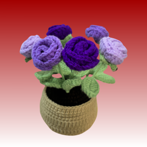 crochet pot rose