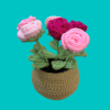 crochet pot rose